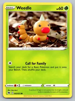 Pokemon TCG Champion's Path Weedle 02/73 - Image 1