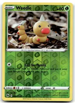 Weedle 02/73 Champion's Path Common Reverse Holo Pokemon TCG LP - Image 1
