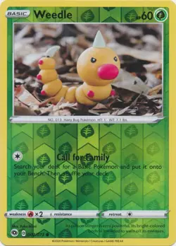 Reverse Holo Weedle Common 02/73 Champion's Path Pokemon TCG - Image 1