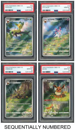 Pokemon PSA 10*4 Eeveelution Art Rare Set 2025 Gem Pack Vol.2 S.Chinese - Image 1