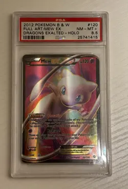 2012 POKEMON B&W DRAGONS EXALTED #120 FULL ART/MEW EX PSA 8.5 - Image 1