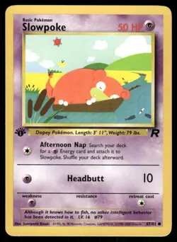 Pokemon TCG Slowpoke Team Rocket 1st edition WOTC 67/82 NM - Image 1