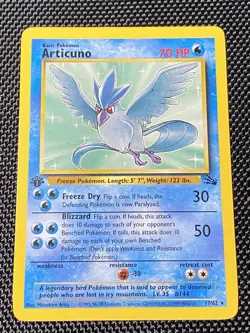 Articuno 17/62 1st Edition Fossil Regular Pokemon Card LP/NM - Image 1
