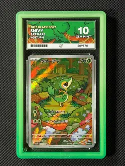 ACE 10 Snivy 087/086 AR Japanese Pokemon Card Sv: Black Bolt Holo GEM MINT - Image 1