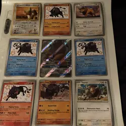 13 Tauros Pokemon Cards Mint Condition 1 GX Super Rare - Image 1