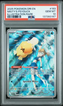 2025 POKEMON DRI EN-DESTINED RIVALS ILLUSTRATION RARE MISTY'S PSYDUCK PSA 10 - Image 1
