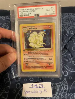 Pokemon TCG PSA 8 Ninetales Base Set 1st edition #12/102 GERMAN; FREE SHIPPING! - Image 1