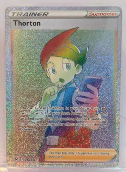 Thorton 210/196 Pokemon TCG Lost Origin Full Art Trainer Rainbow Secret Rare - Image 1