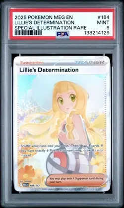 LILLIE'S DETERMINATION #184 PSA 9 2025 POKEMON MEG SPECIAL ILLUSTRATION RARE - Image 1