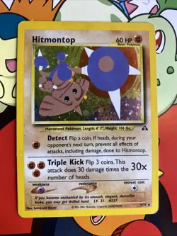 Pokemon TCG Hitmontop Neo Discovery Holo Rare Card 3/75 - Image 1