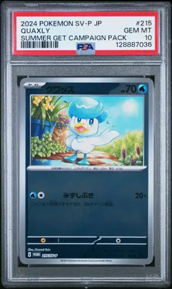 PSA 10 POKEMON JAPANESE PROMO #215 QUAXLY SUMMER POKECA CAMPAIGN S-VP PACK CARD - Image 1