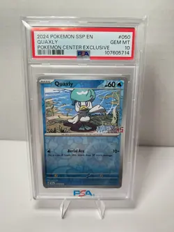 2024 PSA 10 Pokemon Quaxly Reverse Holo SSP Horizons Pokemon Center 050/191 - Image 1