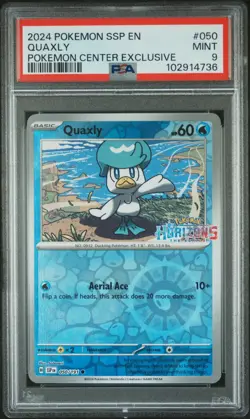 2024 QUAXLY #050 POKEMON CENTER EXCLUSIVE PROMO SSP EN PSA 9 - Image 1