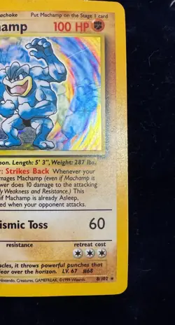 Pokemon Cards:Base Set Rare Holo:Machamp 1st Edition 8/102 TCG 1999 WOTC Vintage - Image 3