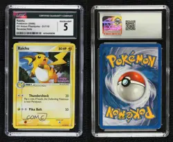 Raichu Reverse Foil Pokemon EX Holon Phantoms CGC 5 2006 - Image 3