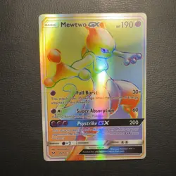 Pokemon Mewtwo GX TCG Card 76/73 Shining Legends Secret Rare MP - Image 1
