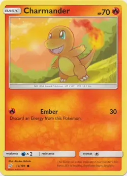 Pokemon Charmander - 12/181 - Common NM-Mint Team Up - Image 1
