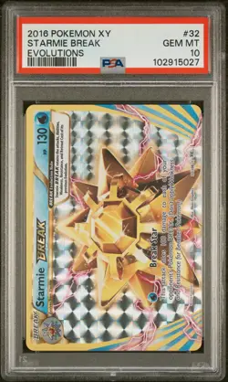 2016 POKEMON XY EVOLUTIONS #32 STARMIE BREAK PSA 10 - Image 1