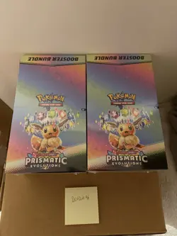 Pokemon TCG Prismatic Evolutions Booster Bundle Sealed Display Case x2 - Image 1