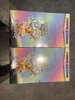 Pokemon TCG Prismatic Evolutions Booster Bundle Sealed Display Case x2 - Image 1