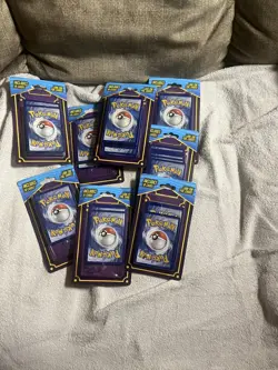 POKEMON 9 Packs of 10 Cards Look for Foil Card Sealed UNOPENED MJ Holding - Image 1
