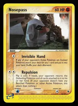 Nosepass 18/109 Rare EX Ruby & Sapphire Pokemon Card - Image 1