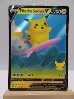 Carte Pokemon " Pikachu Surfeur V " 008/025 - Celebrations 25 Ans EB7.5 NEUF FR - Image 1