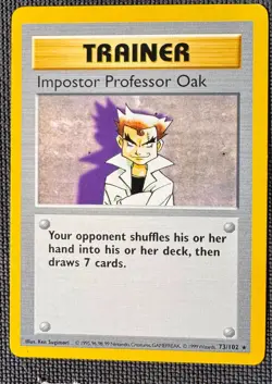 IMPOSTOR PROFESSOR OAK 73/102 R BASE SET POKEMON MP - Image 1