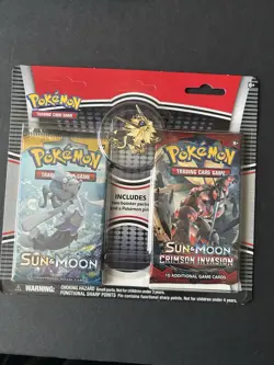 Pokemon TCG Sun & Moon Booster Blister 2 Packs W/ Pin New Sealed - Image 1