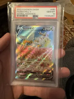 2022 POKEMON SWORD & SHIELD ASTRAL RADIANCE #161 FULL ART/BEEDRILL V PSA 10 - Image 1