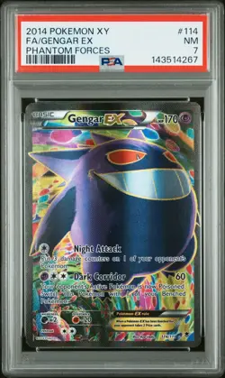 Pokemon Gengar TCG EX Full Art 114/119 Phantom Forces 2014 Psa 7 - Image 1