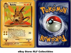 1999 Pokemon, Fossil, #29/62 Raichu, Rare - Image 1