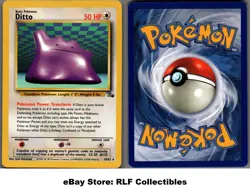 1999 Pokemon, Fossil, #18/62 Ditto, Rare - Image 1