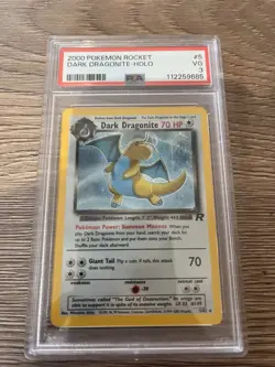 Dark Dragonite Team Rocket PSA 3 Pokemon Card 5/82 Holo Rare WOTC Vintage - Image 1