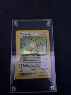 Pokemon TCG Raichu Holo Unlimited Rare Card 14/102 Base Set WOTC - Image 1