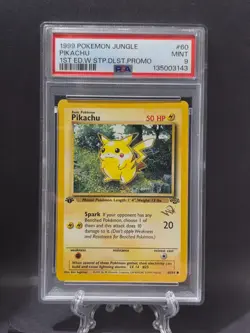 Pokemon 1st Edition Pikachu W Stamp Promo 60/64 Jungle PSA 9 MINT - Image 1