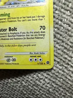 Pokemon TCG Ampharos Holo Rare Card 1/132 Secret Wonders - Image 4