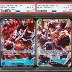 2025 PSA 10 Monkey D Luffy OP11-118 ONE PIECE Card Japanese Set of 2 - Image 1