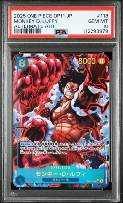 2025 PSA 10 Monkey D Luffy OP11-118 ONE PIECE Card Japanese Set of 2 - Image 2
