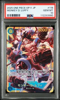 2025 PSA 10 Monkey D Luffy OP11-118 ONE PIECE Card Japanese Set of 2 - Image 5