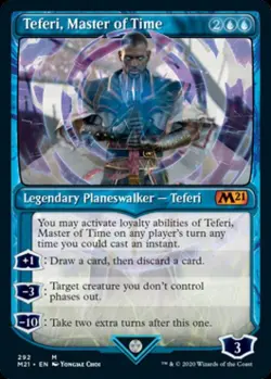 Teferi, Master of Time (292) (Showcase) -Foil Light Play MTG Magic 2021 Core Set - Image 1
