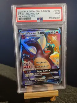 2019 POKEMON SUN & MOON HIDDEN FATES #SV49 FULL ART/CHARIZARD GX PSA 9 - Image 2