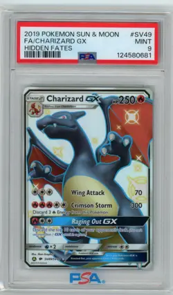 Charizard GX 2019 Pokemon Sun & Moon Hidden Fates PSA 9 Mint #SV49 Full Art FA - Image 1