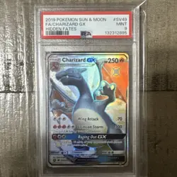 2019 POKEMON SUN & MOON HIDDEN FATES #SV49 FULL ART/CHARIZARD GX PSA 9 - Image 1