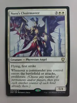 MTG Norn's Choirmaster Commander: Phyrexia: All Will Be One Regular Rare - Image 1