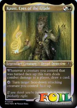 Kaust, Eyes of the Glade Commander - Thick Stock 0049 MTG MKC Mythic NP Foil - Image 1