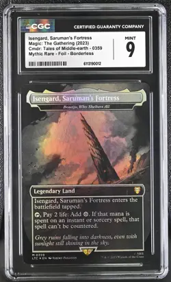 MTG Tales of Middle Earth LOTR Isengard, Saruman's Fortress Foil 0359 CGC 9 P1 - Image 1
