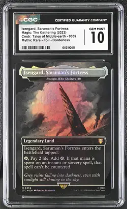 MTG Tales of Middle Earth LOTR Isengard, Saruman's Fortress Foil 0359 CGC 10 P1 - Image 1