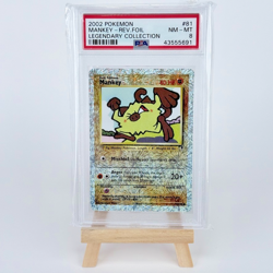 2002 Pokemon Legendary Collection #81 /110 MANKEY - REVERSE FOIL PSA 8 NM-MT - Image 1