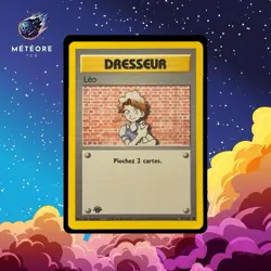 Carte Pokemon Dresseur Leo 91/102 Edition 1 Wizards Set de base Francais - Image 1